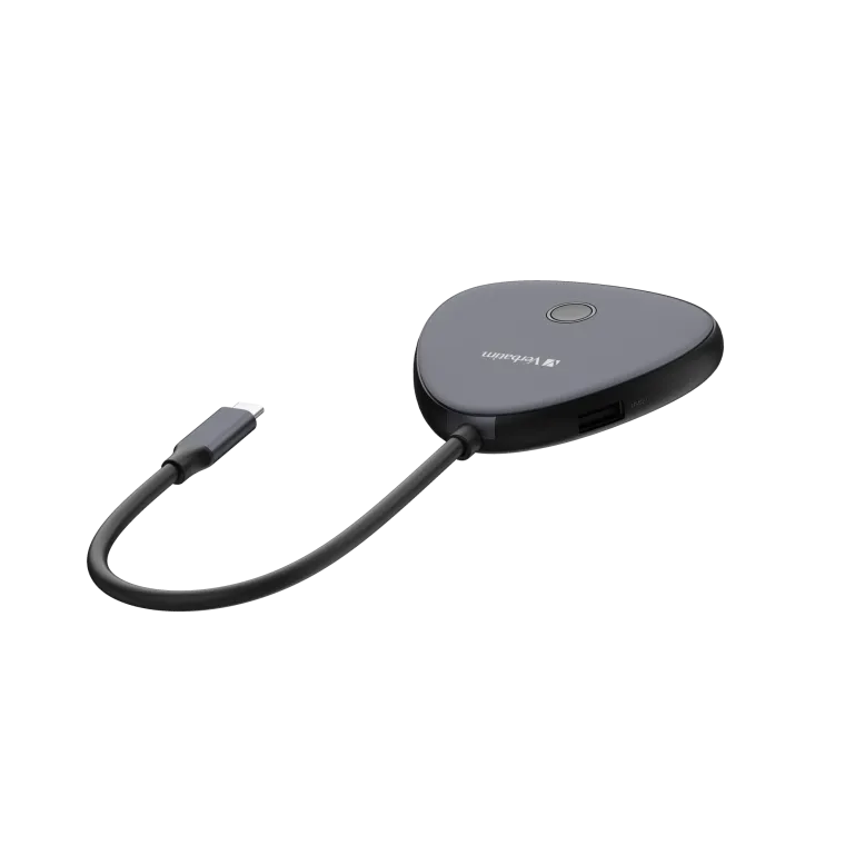 Wireless-Adapter Verbatim "Share My Screen", USB-C, HDMI,4K,Hub WDA-02,USB 2.0-A