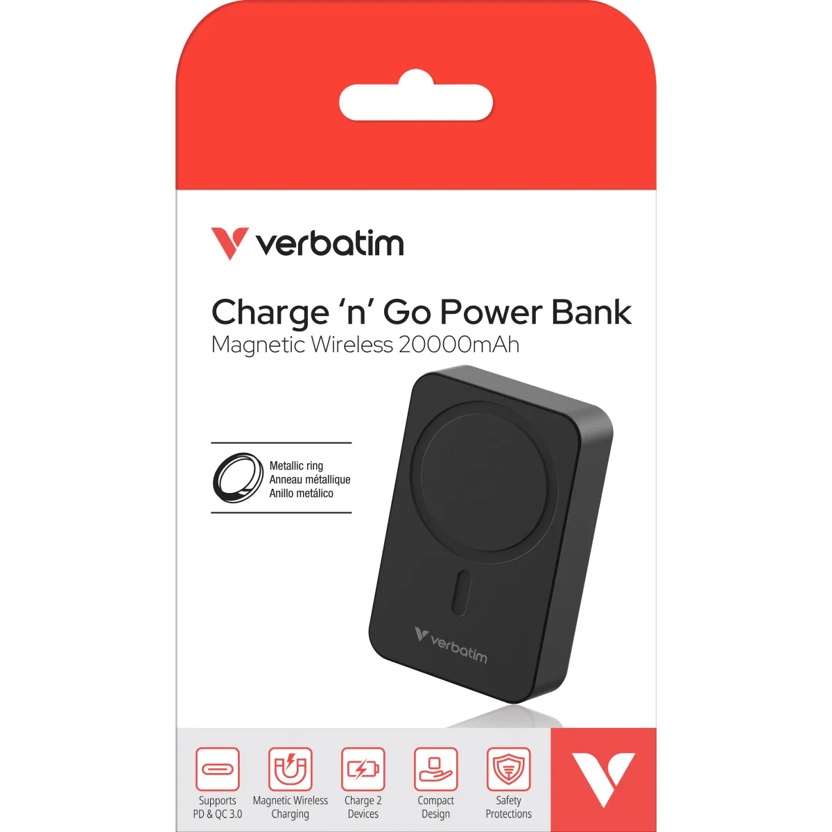 Akku Powerbank Verbatim, 20.000mAh, schwarz