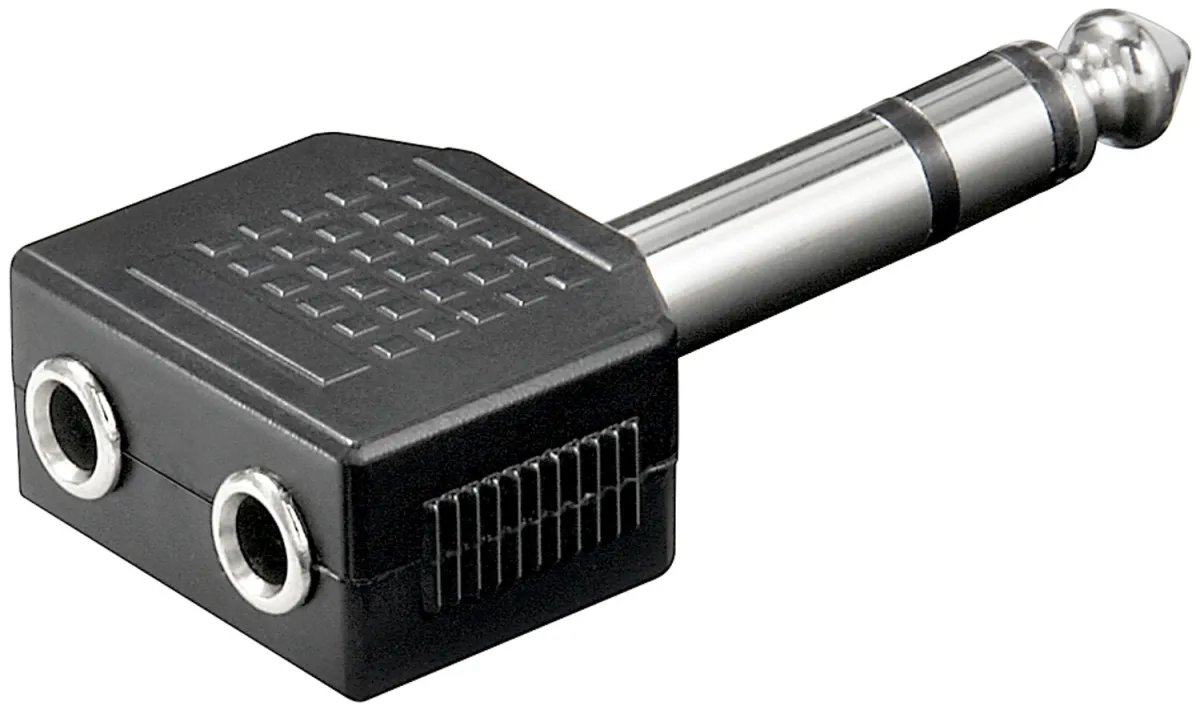 Kopfhörer-Adapter, AUX-Klinke 6,35mm zu 2x 3,5mm