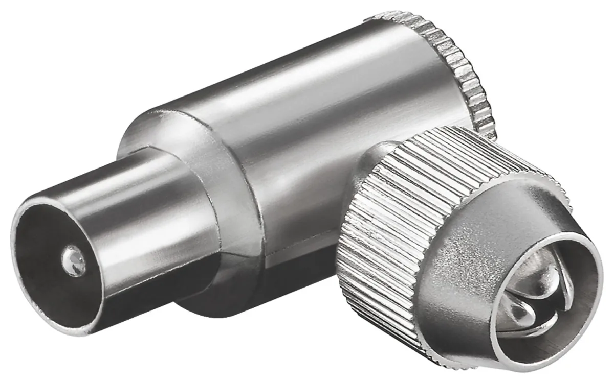 Koax-Winkelstecker mit Schraubbefestigung
