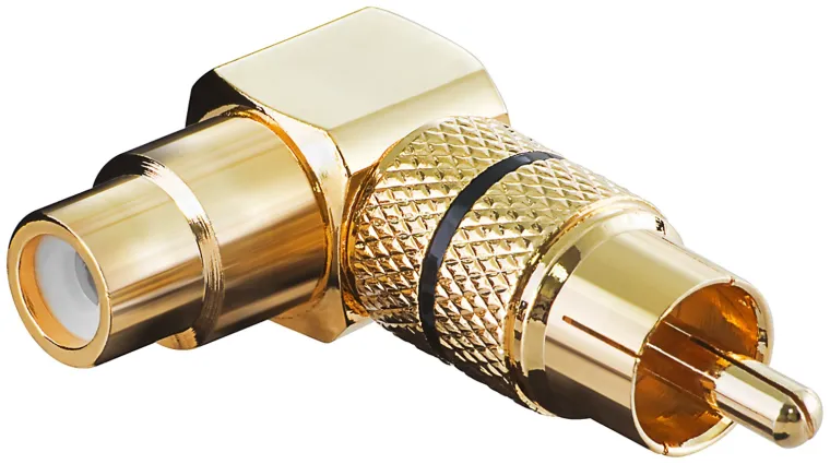 Cinch-Adapter 90°, Goldausführung