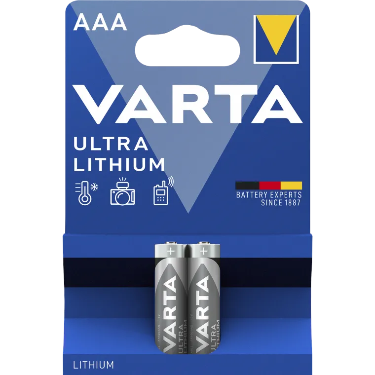 Micro-Batterie VARTA "Professional", Lithium, Typ AAA/6103, 2er-Blister