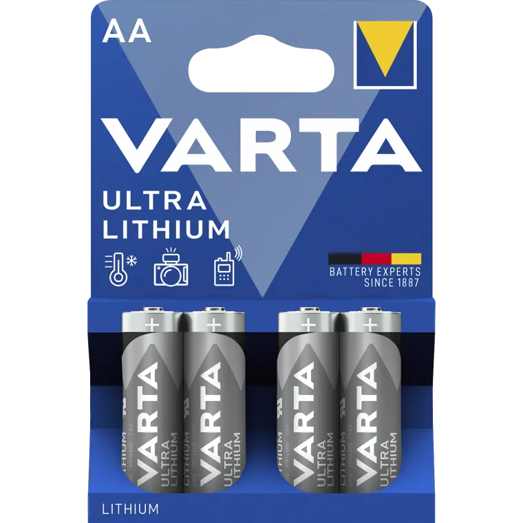 Mignon-Batterie VARTA "Professional", Lithium, Typ AA/ FR06, 4er-Blister