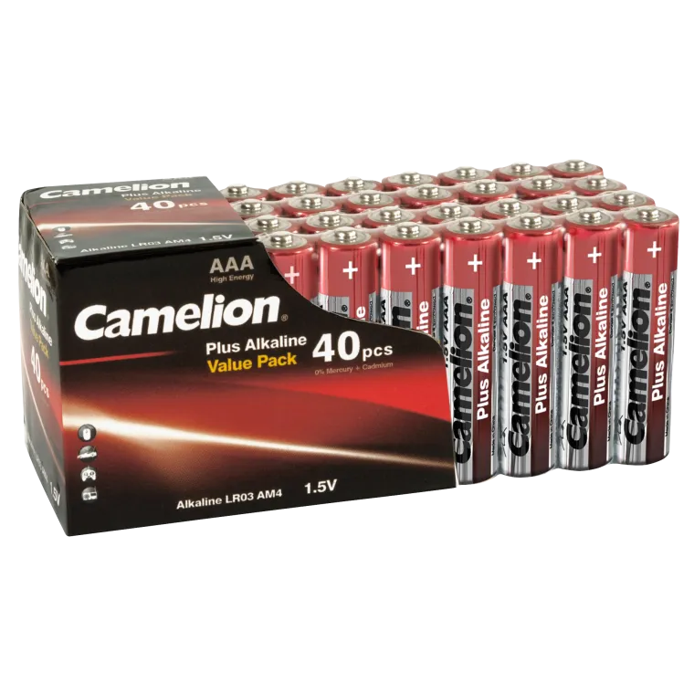 Micro-Batterie CAMELION Plus Alkaline 1,5 V, LR03 Typ AAA, 40er-Blister