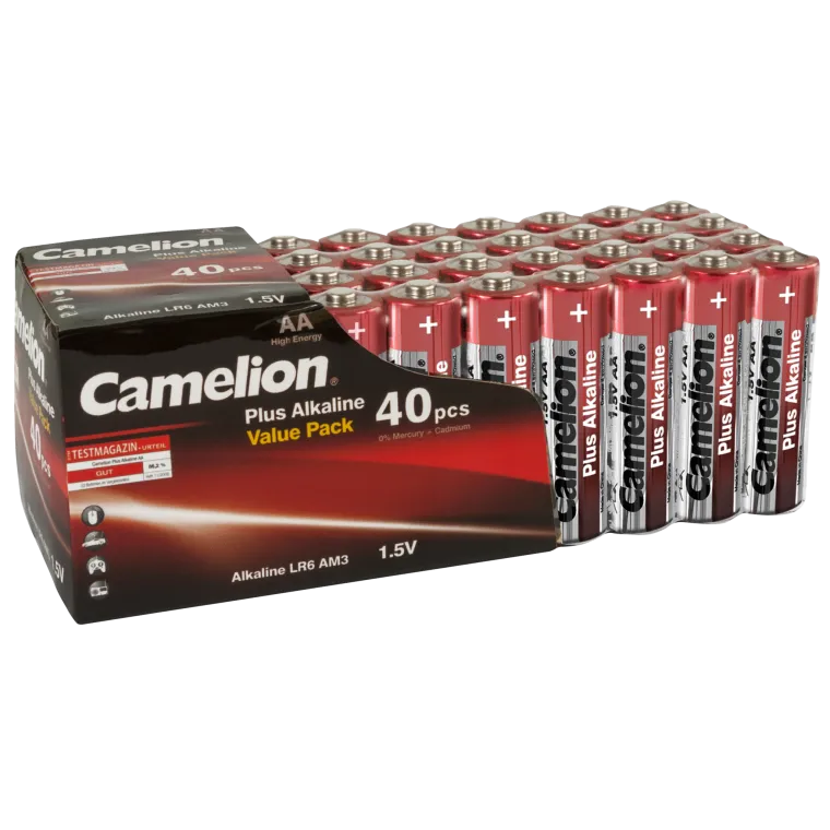 Mignon-Batterie CAMELION Plus Alkaline 1,5 V, LR6 Typ AA, 40er-Blister