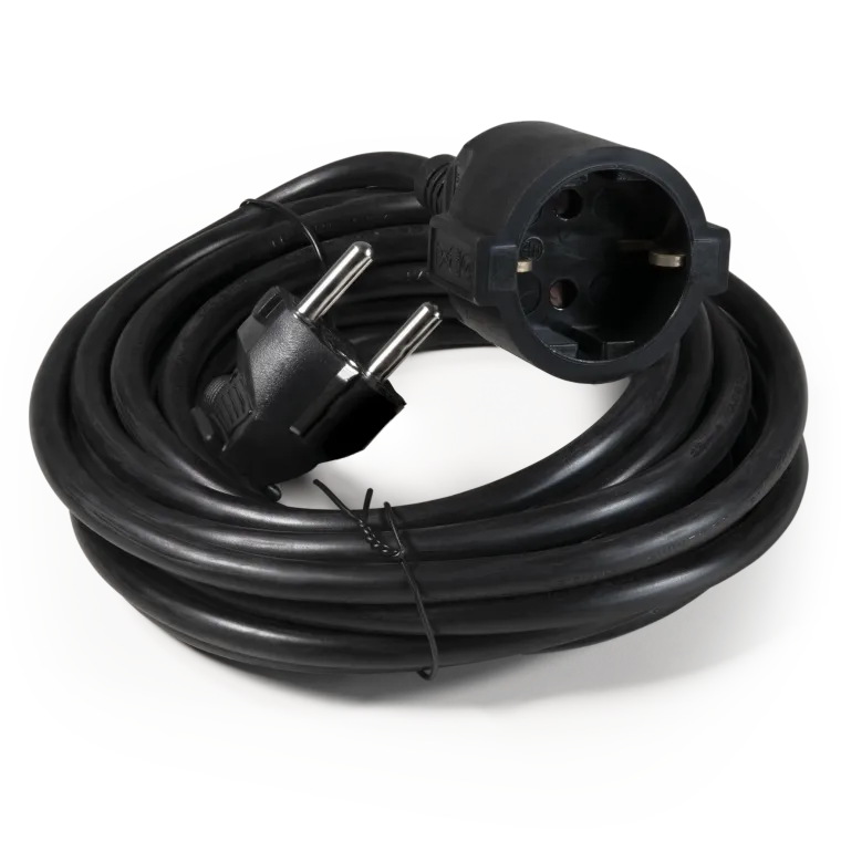 Netzkabel Schutzkontakt-Verlängerung McPower, 5m, 1,5mm², schwarz