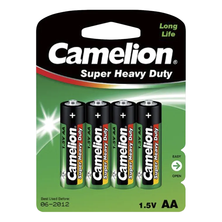 Mignon-Batterie CAMELION Super Heavy Duty 1,5 V, Typ AA, 4er-Blister