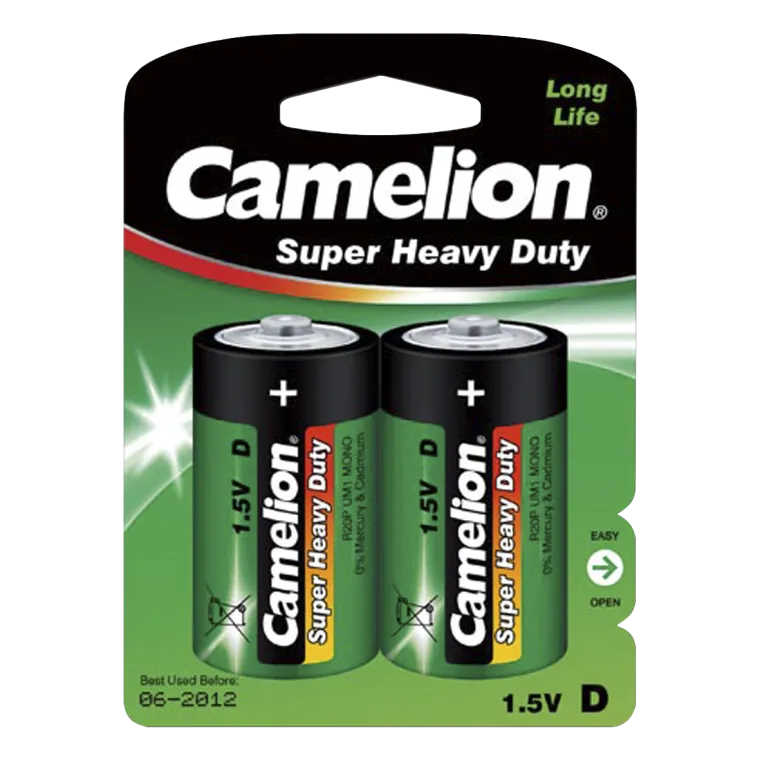 Mono-Batterie CAMELION Super Heavy Duty 1,5 V, Typ D, 2er-Blister