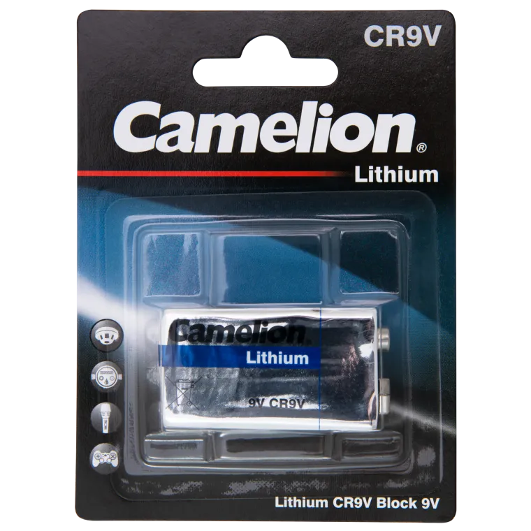Block-Batterie Camelion Lithium, 9V, Typ CR9V, 1.200mAh, 1er-Blister