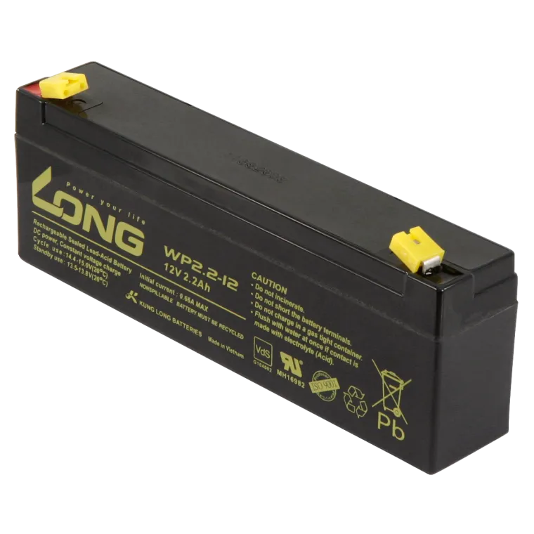 Bleiakku KUNG LONG "WP2,2-12" 12V/2,2Ah, VdS, 178x34x60mm, 1,06kg