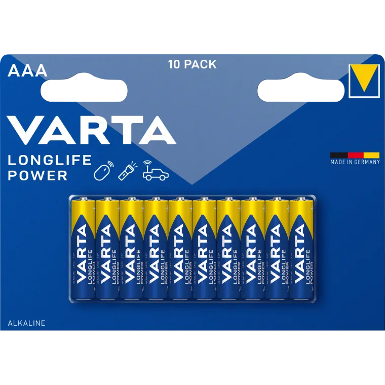 Micro-Batterie VARTA "Longlife Power", Alkalinen 1,5V, Typ AAA, LR03, 10er-Blister