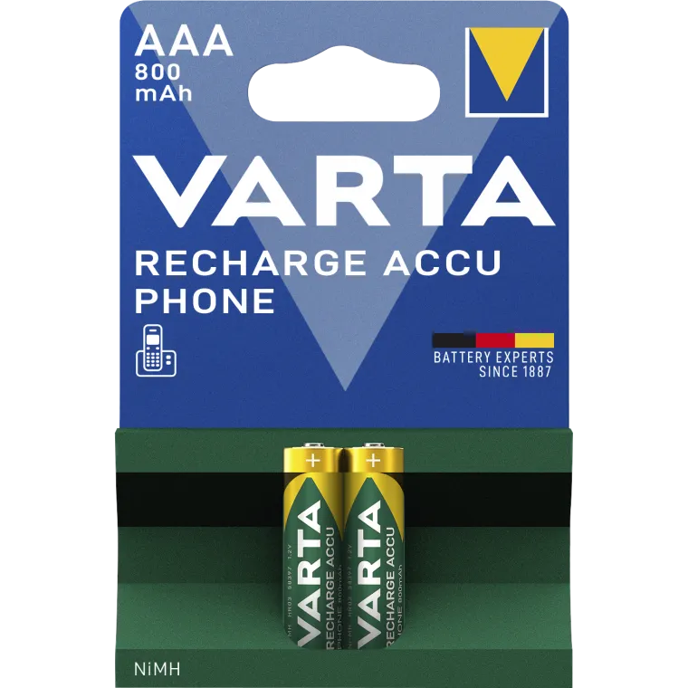 Micro-Akku VARTA "Accu Phone", Ni-MH, 800mA, Typ AAA, HR03,2er-Blister