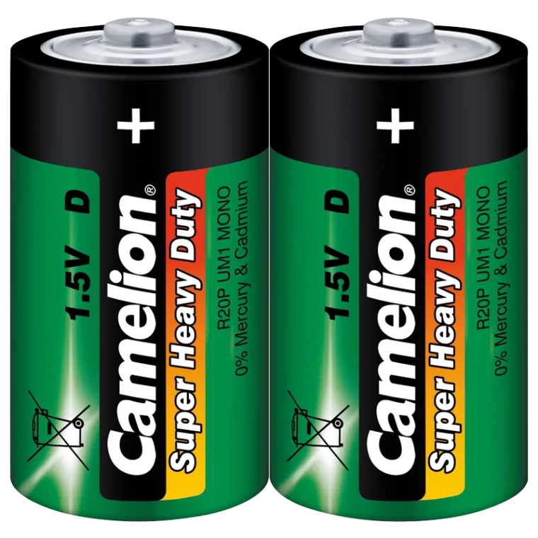 Mono-Batterie CAMELION Super Heavy Duty, 1,5 V, Typ D/R20, 2er Pack