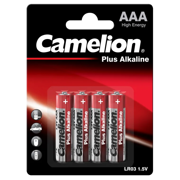 Micro-Batterie CAMELION Plus Alkaline 1,5 V, Typ AAA/LR03, 4er-Blister