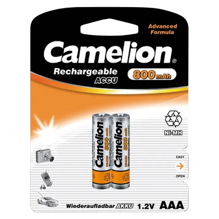 Micro-Akku CAMELION 1,2V, 800 mAh, Typ AAA, NiMH, 2er-Blister