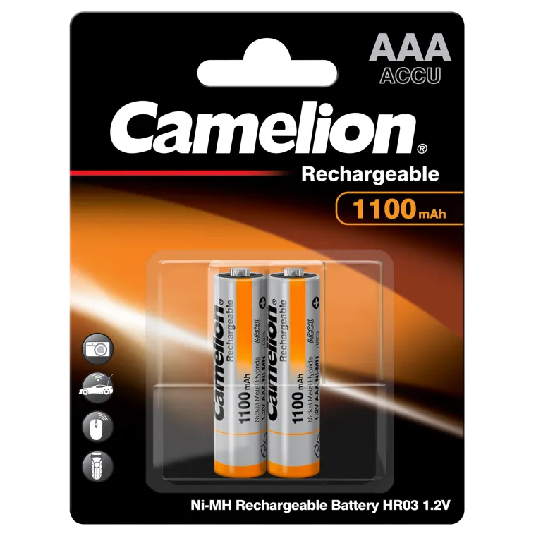 Micro-Akku CAMELION 1,2 V, 1.000 mAh, Typ AAA, NiMH, 2er-Blister