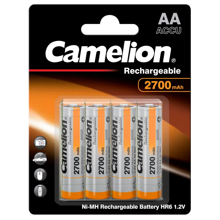 Mignon-Akku CAMELION 1,2 V, 2.700 mAh, Typ AA, NiMH, 4er-Blister