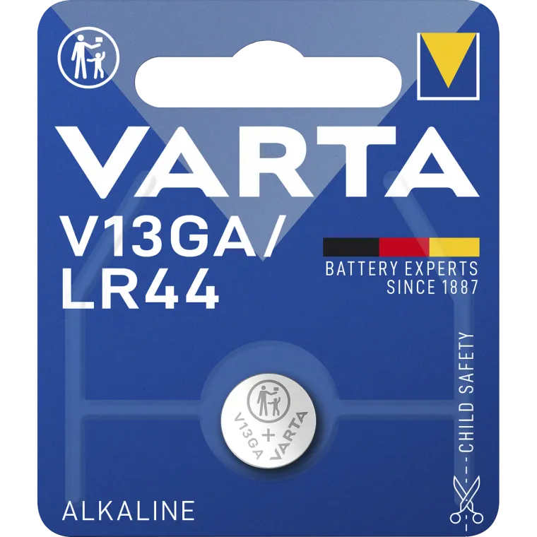 Knopfzelle VARTA "Electronics", AG13, V13GA, 1,5V, Alkaline, 1er-Blister