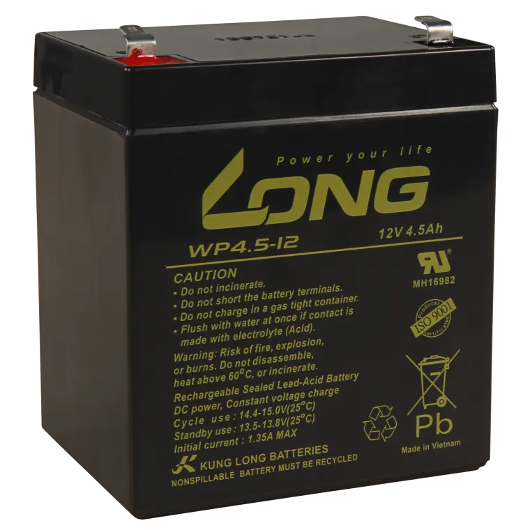 Bleiakku KUNG LONG "WP4,5-12" 12V/4,5Ah, 90x70x107mm, 1,62kg