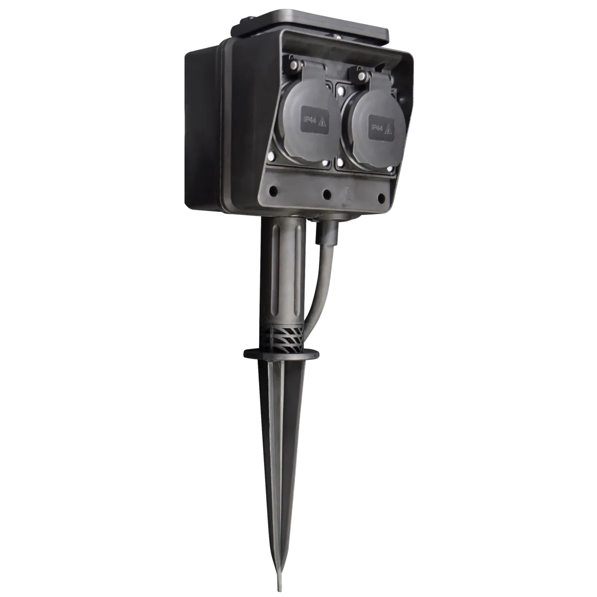 Gartensteckdose McPower, 4-fach, IP44, mit Erdpieß, 3m Kabel