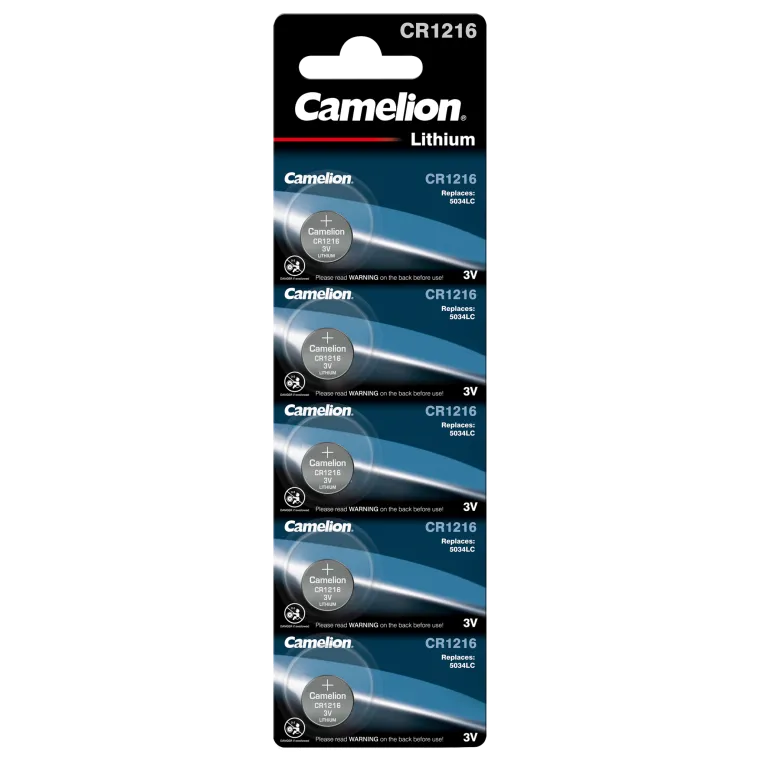 Knopfzelle CAMELION, CR1216 3,0V, Lithium, 5er-Blister