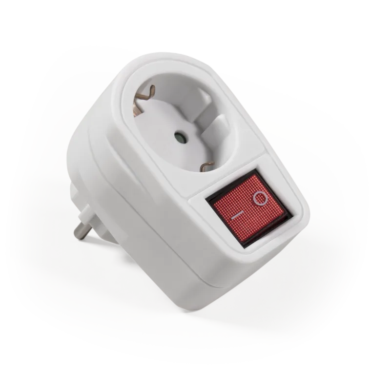 Steckdosenadapter McPower mit Schalter, 230V/3500W, 2-poliger AN/AUS Schalter