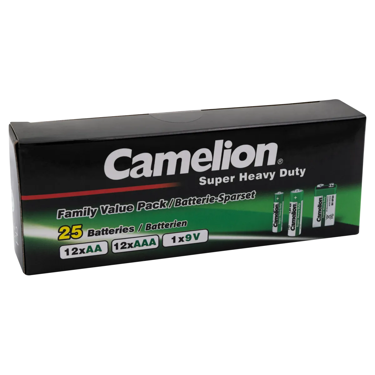 Familien Pack Super Heavy Duty 25Set, 12x AAA + 12xAA + 1x9V Block