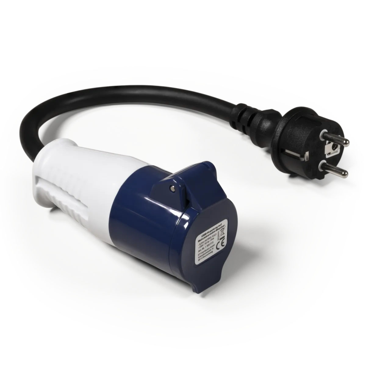 CEE-Kupplung auf Schutzkontakt-Stecker McPower, 0,35m H07RNG 3G2,5, 230V, IP44