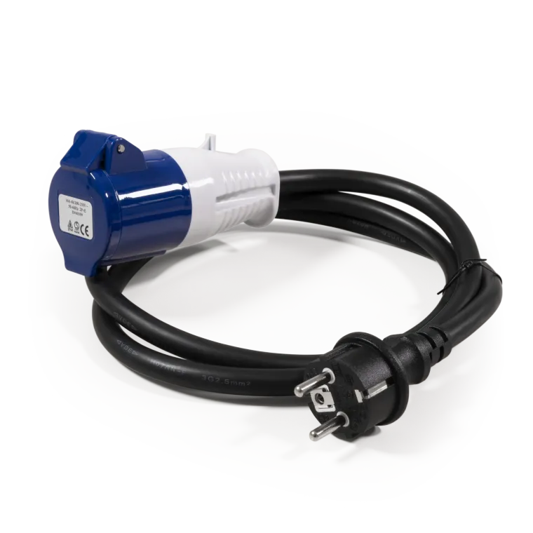 CEE-Kupplung auf Schutzkontakt-Stecker McPower, 1,5m H07RNG 3G2,5, 230V, IP44