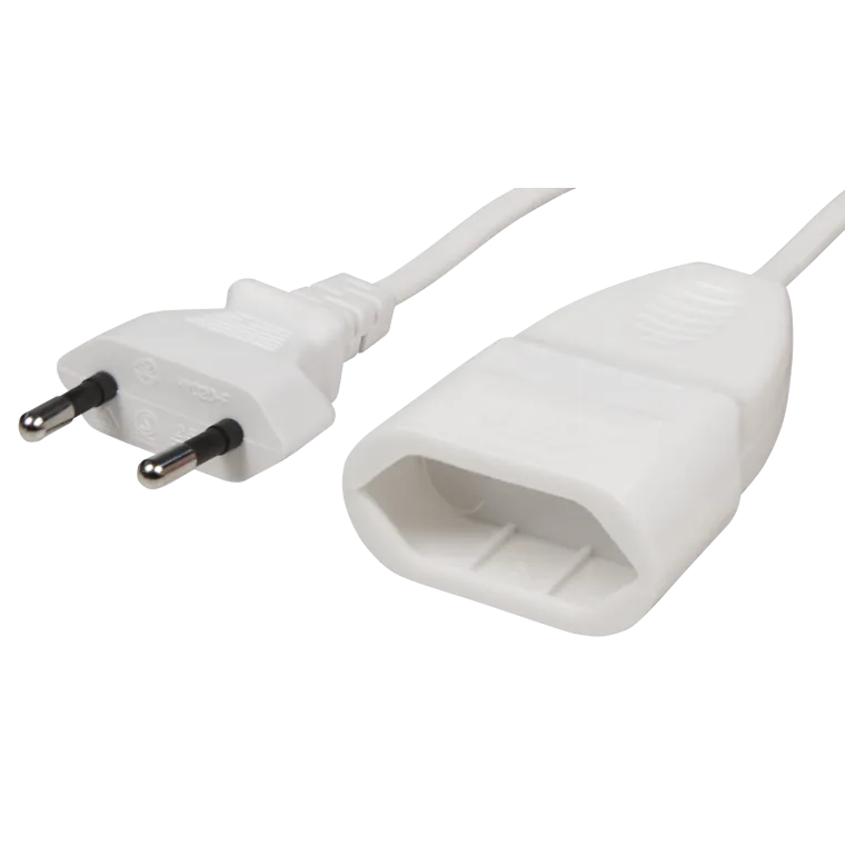 Verlängerungskabel McPower, 1m, Eurostecker auf Eurokupplung, weiß
