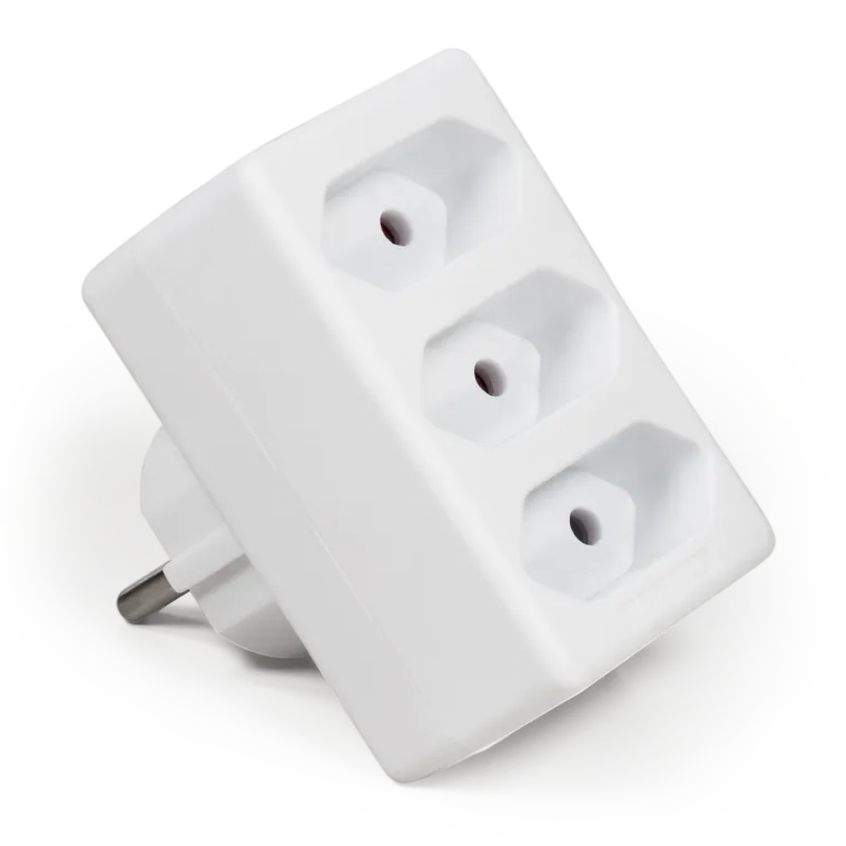 Steckdosenadapter McPower, 3x Euro, weiß