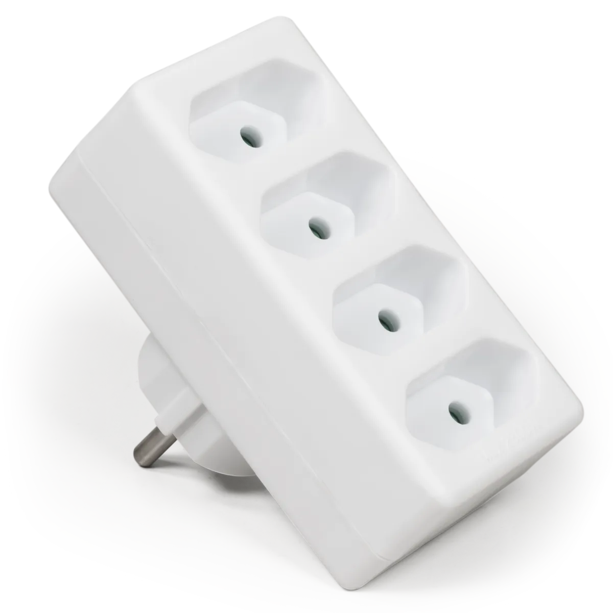 Steckdosenadapter McPower, 4x Euro, weiß
