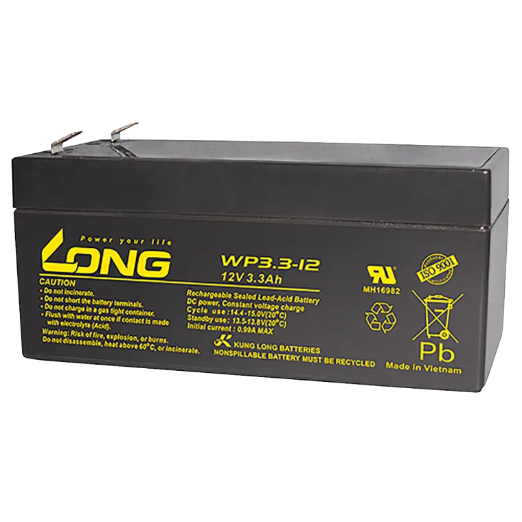 Bleiakku KUNG LONG "WP3,3-12", 12V, 3,3Ah, 134x67x59,5mm