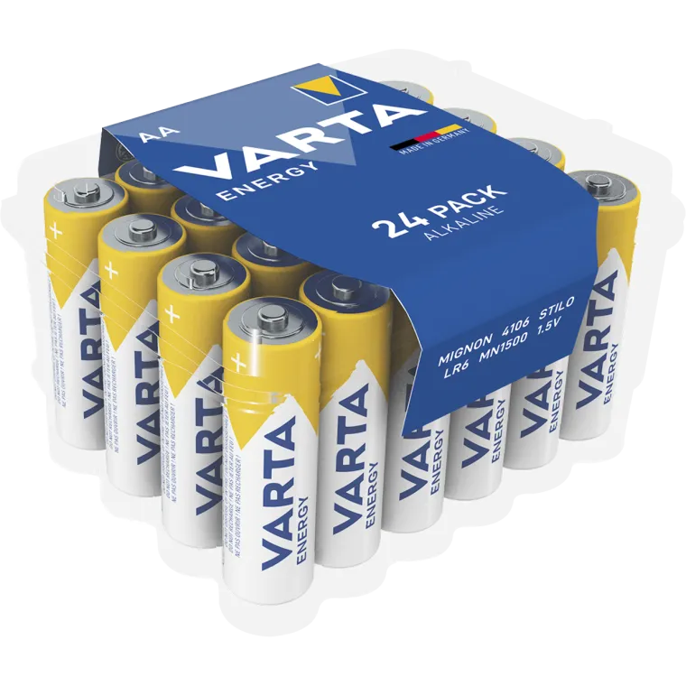 Mignon-Batterie VARTA "Energy" Alkaline, Typ AA, LR06, 1,5V, Energy, 24er Pack