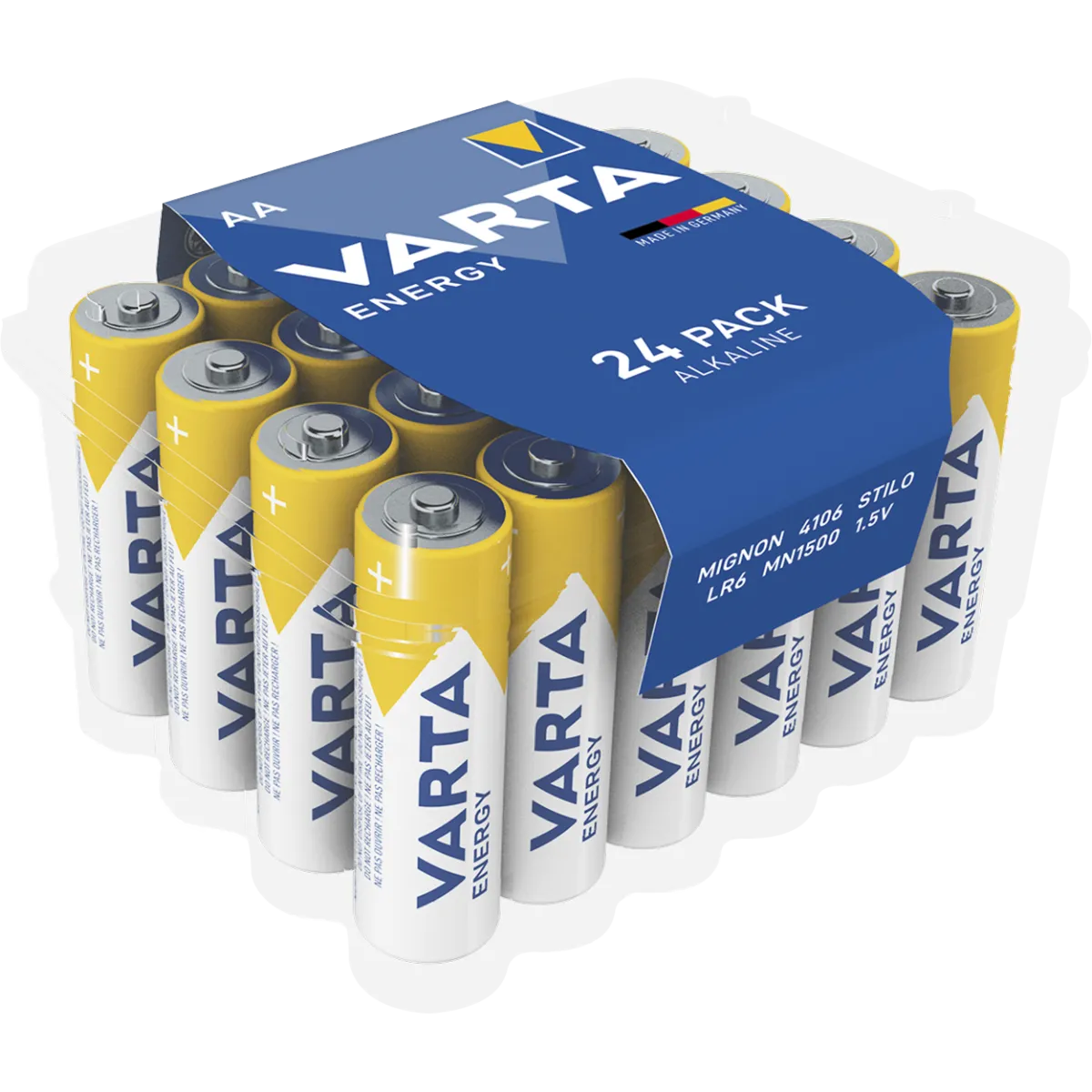 Mignon-Batterie VARTA "Energy" Alkaline, Typ AA, LR06, 1,5V, Energy, 24er Pack