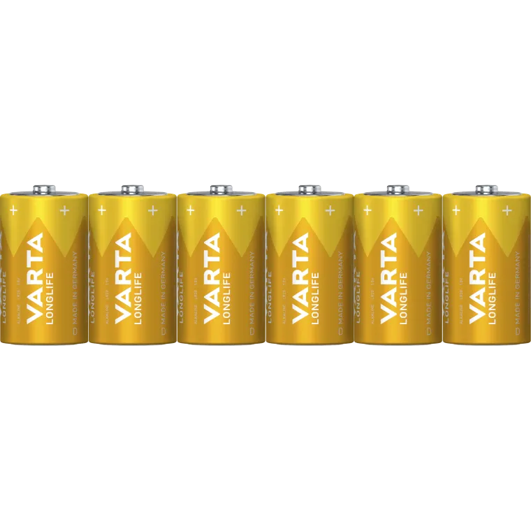 Mono-Batterie VARTA "Longlife", Alkaline, Typ D, LR20, 1,5V, 6er Pack