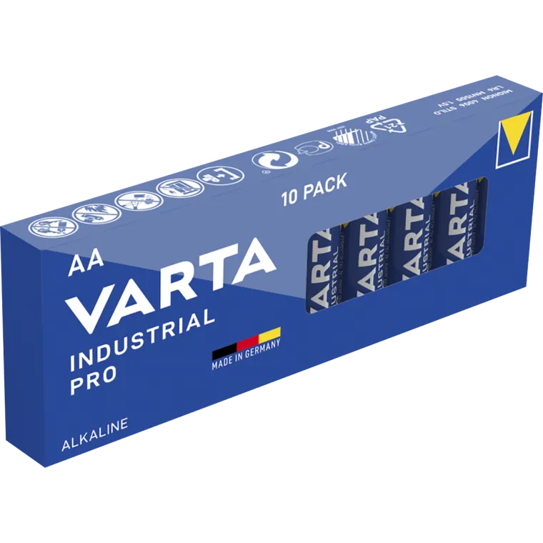 Mignon-Batterie VARTA "Industrial Pro" Alkaline, Typ AA, LR06, 1,5V, 10-Pack