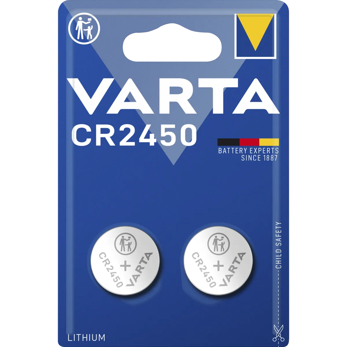 Lithium-Knopfzelle VARTA "Electronics" CR2450, 3V, 2er-Pack