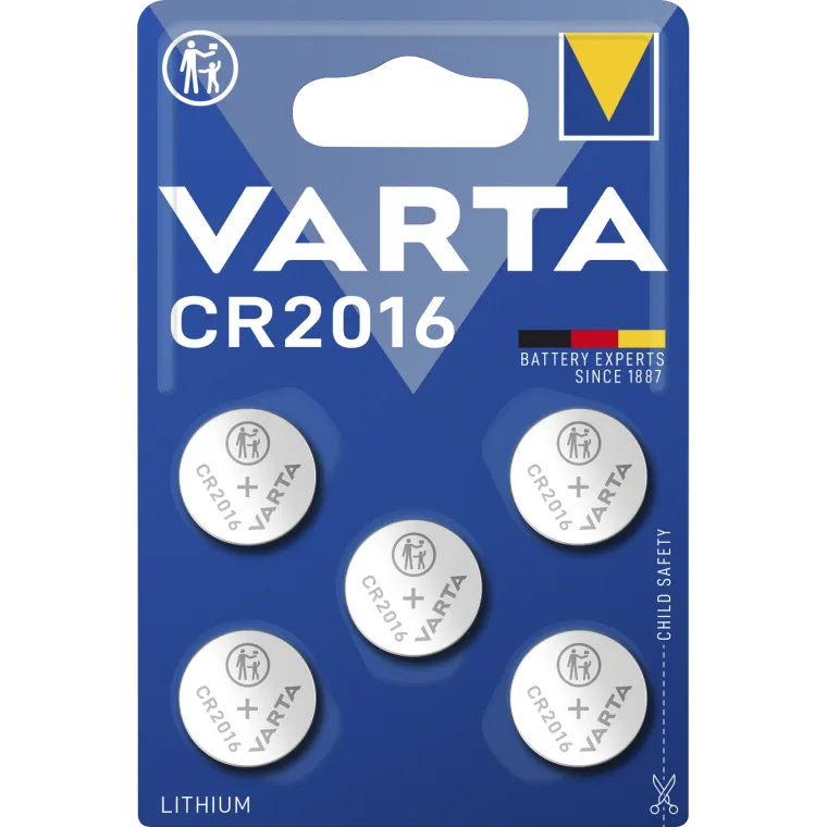 Lithium-Knopfzelle VARTA "Electronics" CR2016, 3V, 5er-Pack
