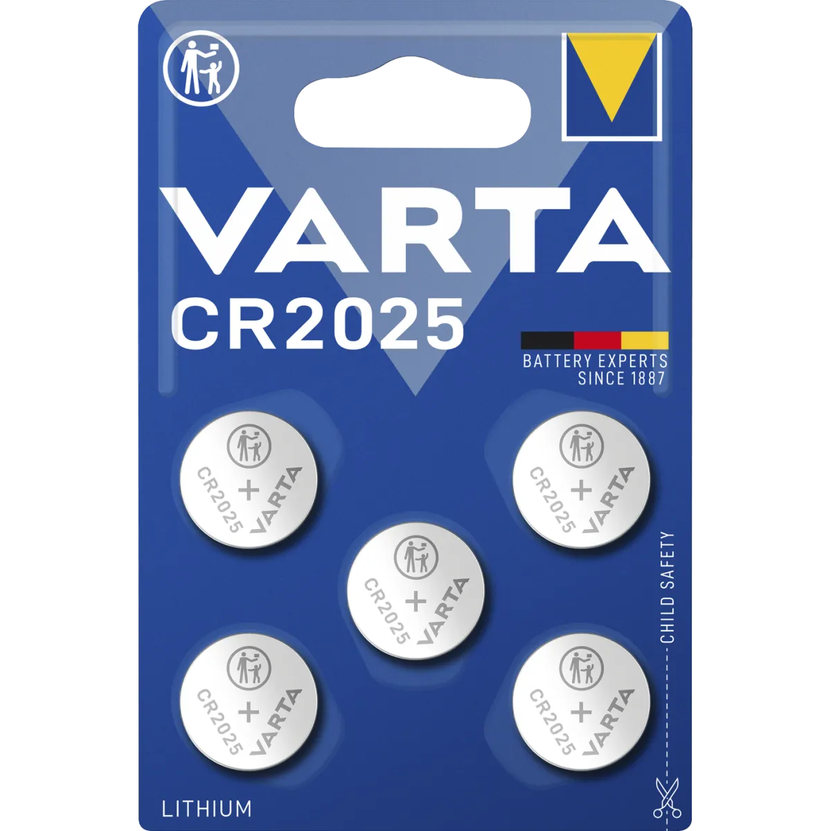 Lithium-Knopfzelle VARTA "Electronics" CR2025, 3V, 5er-Pack