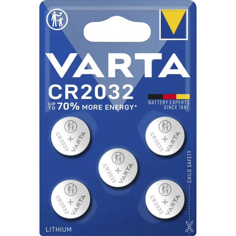Lithium-Knopfzelle VARTA "Electronics" CR2032, 3V, 5er-Pack