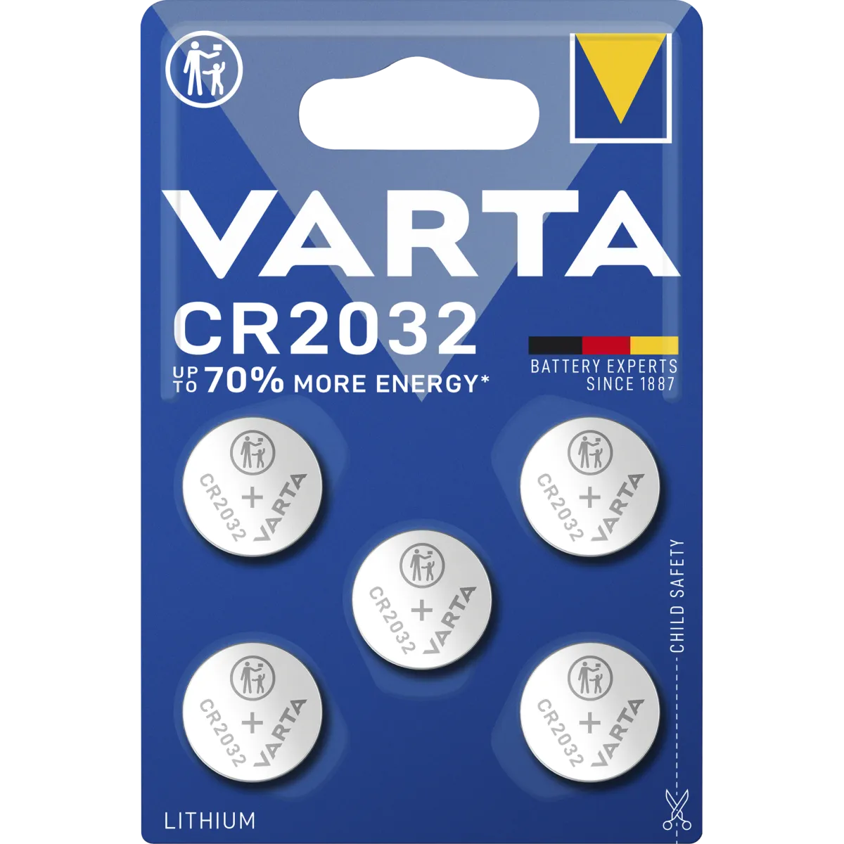 Lithium-Knopfzelle VARTA "Electronics" CR2032, 3V, 5er-Pack