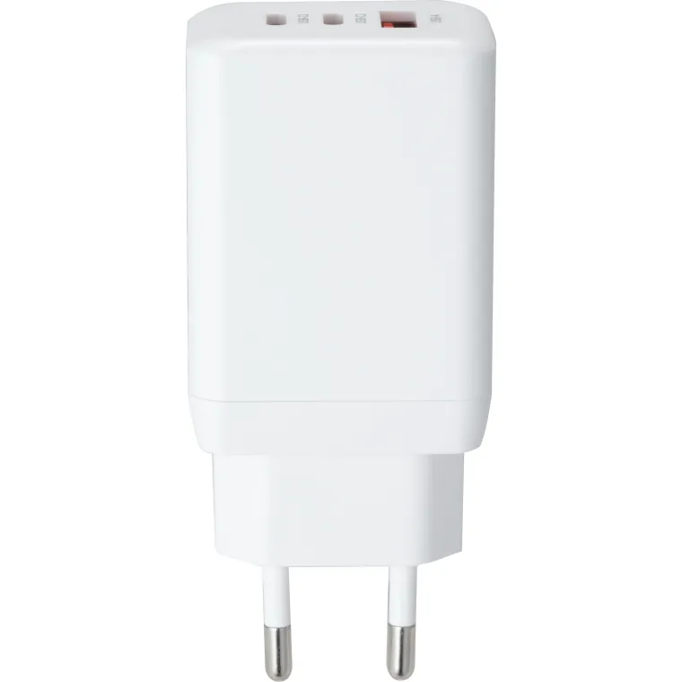 USB GaN Schnellladegerät McPower, 65W, 2x USB-C PowerDelivery, 1x USB-A QC