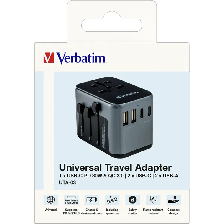 Ladeadapter Verbatim, Universal Travel, UTA-03, 30W