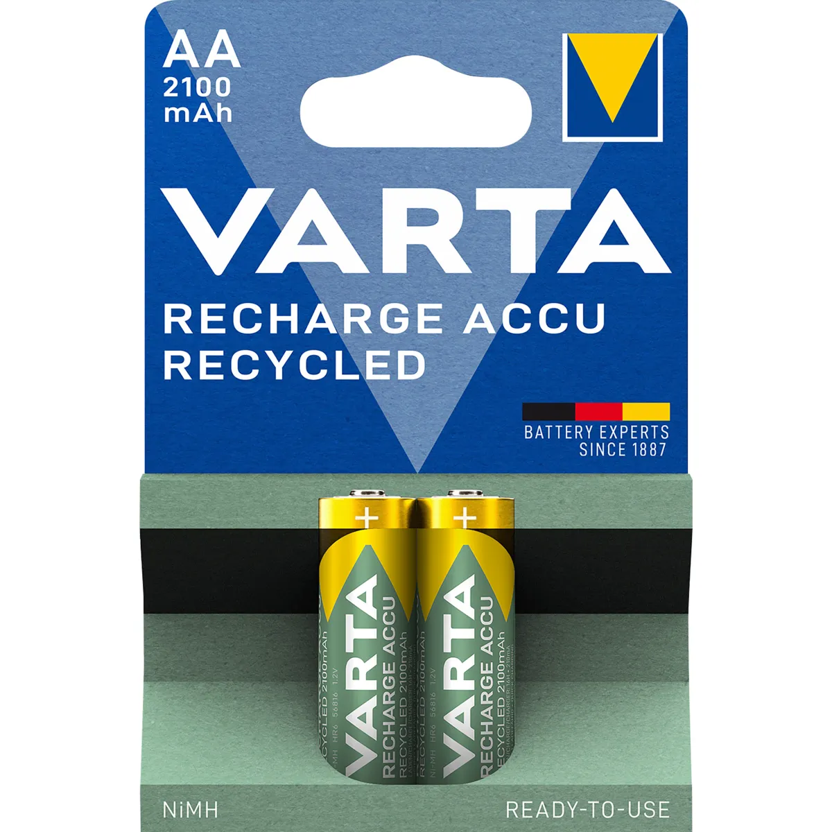 Mignon-Batterie NiMH, VARTA, AA, HR06, 1.2V/2100mAh, 2er-Pack