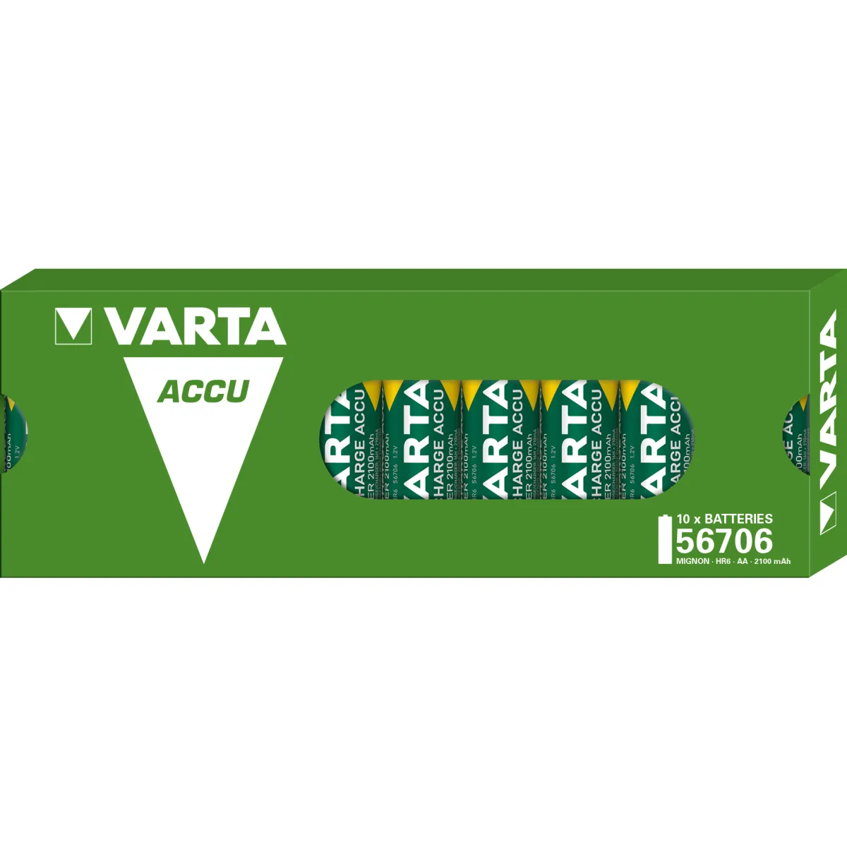 Mignon-Batterie NiMH, VARTA, AA, HR06, 1.2V/2100mAh, 10er-Pack