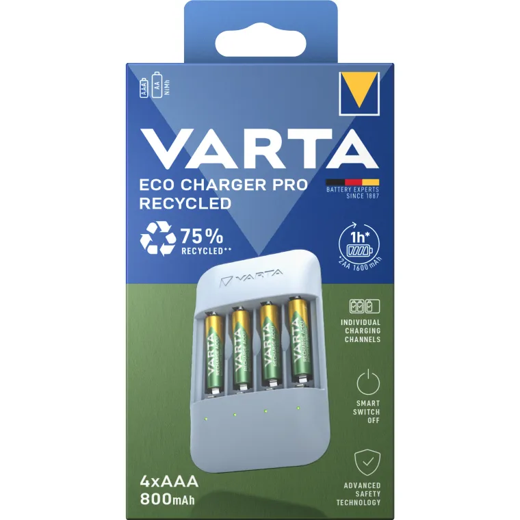 Universal Batterie-Ladegerät VARTA, Eco Charger Pro, 4x Micro (AAA)
