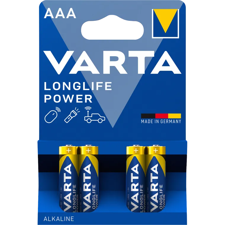 Micro-Batterie VARTA "Longlife Power" 1,5 V, LR03, Typ AAA, 4er-Blister