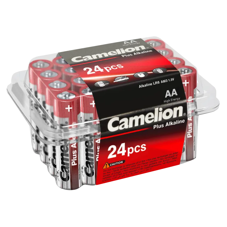 Mignon-Batterie CAMELION Plus Alkaline, 1,5 V, Typ AA/LR6, 24er-Haushaltspack