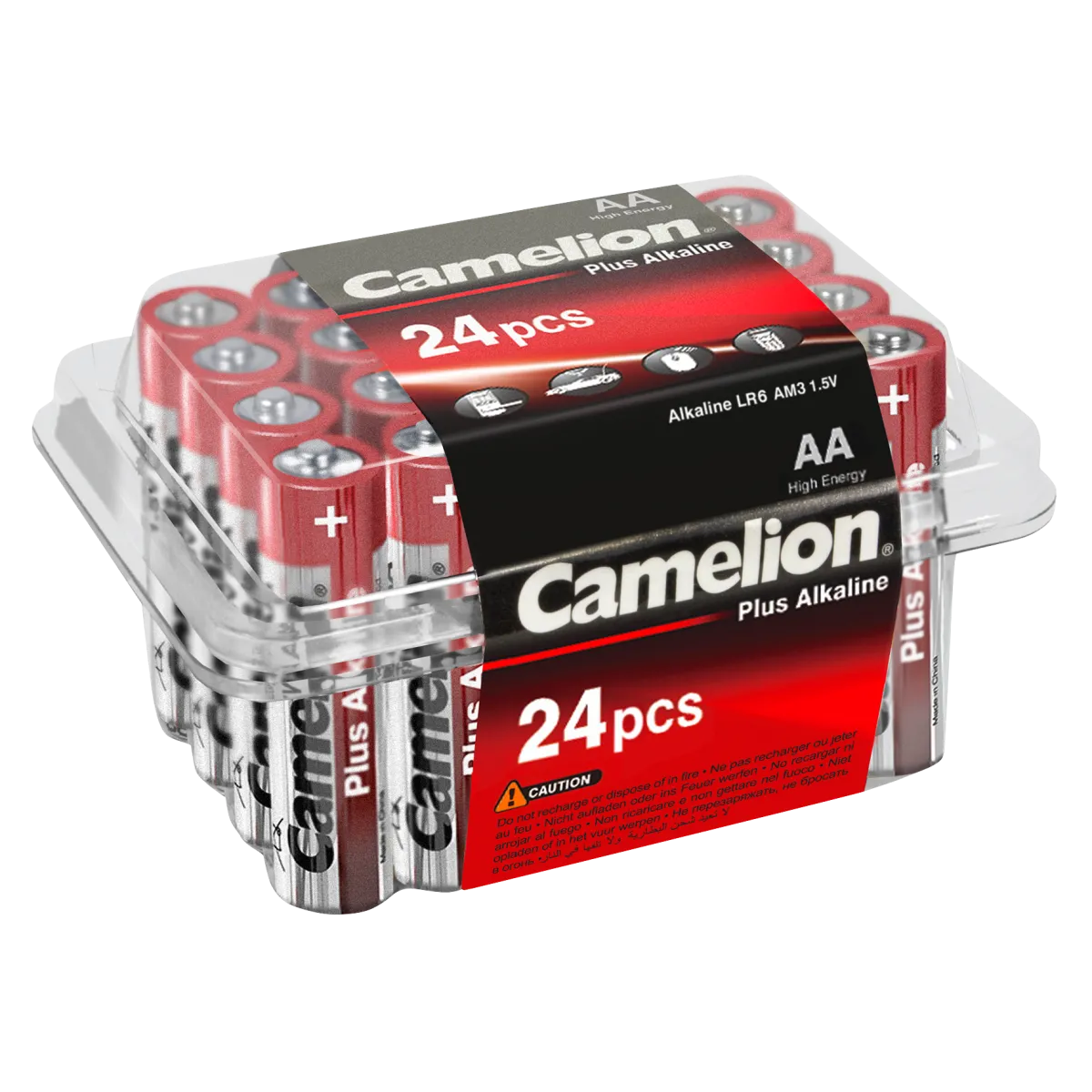 Mignon-Batterie CAMELION Plus Alkaline, 1,5 V, Typ AA/LR6, 24er-Haushaltspack